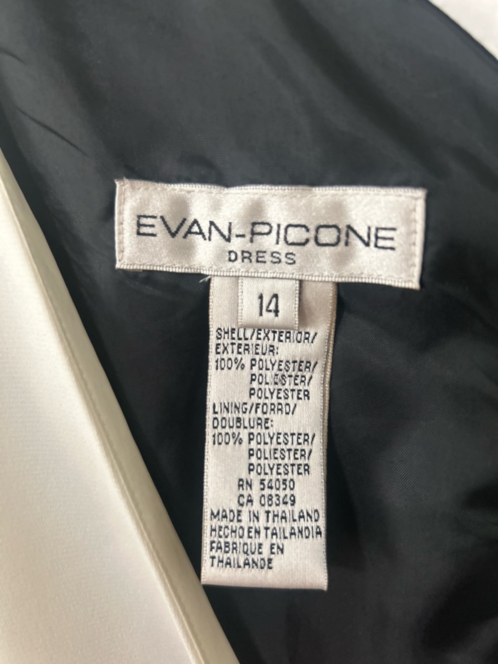 Evan Picone Black and White Colorblock Midi Dress - Picture 8 of 8